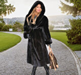 Barbora Kışlık Kürk Kadın Ceket Tam Boy bt296siyah11