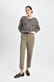 DeFacto Carrot Fit Kemerli Gabardin Pantolon Cepli Yüksek Bel Düz Paça D7413AX24AUKH260