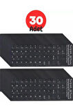 30 Adet Türkçe Q Klavye Sticker Notebook Pc Uyumlu Klavye Etiketi Silinmez Yapışkanlı Türkçe Harfler
