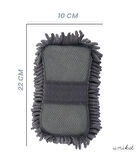 Premium Mikrofiber Araba Yıkama Süngeri – Bir Yüzü Makarna, Diğer Yüzü Mop Bezi Gri 1 Adet