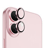 Apple iPhone ile uyumlu 16 & iPhone 16 Plus ile uyumlu Kamera Koruma Renkli Lens Koruyucu Temperli Cam Koruma