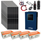 Güneş Enerjisi Solar Paketi 5.6kva İnverter 550 watt Güneş Paneli 200 Amper Jel Akü