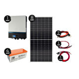 Güneş Enerjisi Solar Paketi 5kva İnverter 400 watt Güneş Paneli 200 Amper Jel Akü