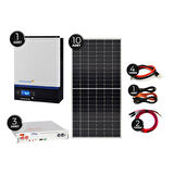 Güneş Enerjisi Solar Paketi 5kva İnverter 550 watt Güneş Paneli 48V 50 Amper Lityum Akü