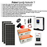 Teknovasyon Arge Güneş Enerjisi Solar Paketi 1kva İnverter 210 watt Güneş Paneli 100 Amper Jel Akü