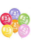 2 Yaş Balonu Baskılı Balon 5 Adet