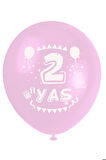 2 Yaş Balonu Baskılı Balon 5 Adet