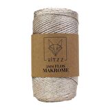 Floş Makrome İpi 2 MM Bej Gold Simli