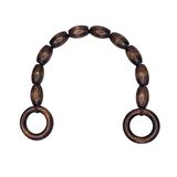 Ahşap Varil Boncuklu Çanta Sapı Koyu Kahve (1 Adet)