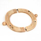 Oval Ahşap Çanta Bursu Mıknatıslı 20CM - Siyah