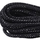 Dolgulu Pamuk Kordon İp Siyah Gümüş Simli ( 500 G )