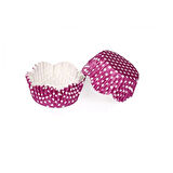 Kek Kalıbı Pet Kapsül 65*38 Mm Kağıt Cupcake Kağıdı (100 Adet)  Puantiyeli Mor