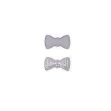 Polyester Fiyonk Hazır Papyon 1 CM X 2 CM (100 Adet)  Gümüş