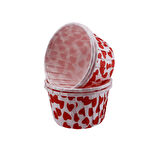 Cupcake Kalıbı Büyük Boy 62*40MM DESENLİ (50 Adet )  Kalp Desenli