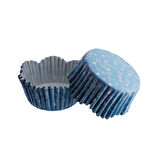 Cupcake Kalıbı Pet Kapsül Kar Desenli Mavi Dalgalı Kek Kalıbı 65X38 MM (100 Adet)
