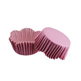 Cupcake Kalıbı Pet Kapsül Dalgalı Kek Kalıbı 65X38 MM (100 Adet)  Pembe