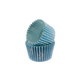 Cupcake Kalıbı Pet Kapsül  Kek Kalıbı48X34 MM (100 Adet)  Fiyonklu Mavi