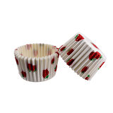 Cupcake Kalıbı Pet Kapsül  Kek Kalıbı 48X34 MM (100 Adet)  Çilek Desenli