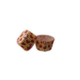 Kek Kalıbı Pet Kapsül 52X45 MM Kağıt Cupcake Kağıdı (100 Adet)  Sarıya Kırmızı Kalpli Yazılı