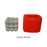 Silikon Mum Kalıbı Bubble Model KARE  5.5X6 CM