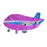 Uçak Folyo Balon Uçak Şeklinde Uçan Folyo Balon 80X33 CM  Pembe