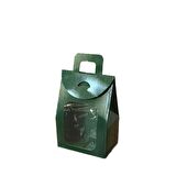 Kına Ve Çerez Çantası Pencereli Karton 7.5X11X4 (20 Adet)  Yeşil