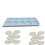 Epoksi  Silikon Kalıp Tırtıklı Kenar Magnet Kalıbı 5.8 CM 10 lu