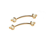 Defne Plastik Kulp Yonca Desenli Model 14 CM (2 Adet)  Gold
