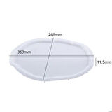 Epoksi Büyük Kristal Köşeli Tepsi Kalıbı 36.3&times;26.8 CM