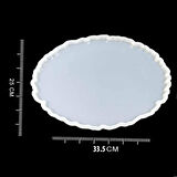 Epoksi Silikon Kalıp Oval Dalgalı Tepsi  (Supla) Kalıbnı  YERLİ 25x33.5 CM