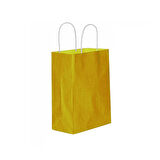 Kağıt Hediye Çantası Düz Renk Battal Boy 31X41 CM (25 Adet)  Sarı