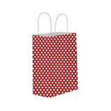 Kağıt Hediye Çantası Puantiyeli Büyük Boy 25X31 CM (25 Adet)  Puantiyeli Kırmızı