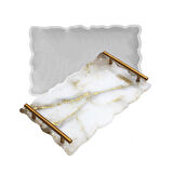 Epoksi Silikon Dalgalı Tepsi  Kalıbı YERLİ ÜRETİM Dikdörtgen 39.5x24.1 CM