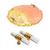 Epoksi Tepsi Kulpu Cam Kulp T Model (2 Adet)  Gold