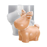 Silikon Kalıp Dekoratif Yılbaşı Geyik Noel Dekorasyon Mum Kalıbı 9.6X5.8 CM