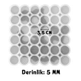 Epoksi Silikon Kalıp Çoklu Yuvarlak Anahtarlık Kolye Küpe Kalıbı 3.5 CM 36 Lı