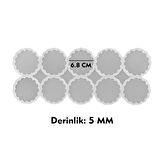 Epoksi Silikon Kalıp Dalgalı Kenar Magnet Kalıbı 6.8 CM 10 Lu