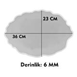 Epoksi Silikon Kalıp YERLİ Nişan ve Söz Tepsi Kalıbı Oval Düzensiz Dalgalı 23X36 CM