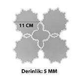 Epoksi Silikon Kalıp Dişli Motifli Bardak Altlığı Kalıbı 11 CM 4 Lü