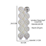Epoksi Çoklu Silikon Kalıp Ç Harfi ( Düz)  Anahtarlık Reçine Seri Döküm Kalıbı 4 CM 10 Lu