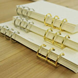 Defter Kapağı Gevşek Yapraklı Bağlayıcı Metal Halkaları - 2 Adet  Gold