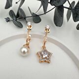 İncili Yıldız Küpe