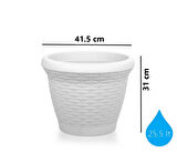 Omnipazar SO-HS05 Plastik Hasır Desenli Dekoratif Saksı 25 Litre No 5