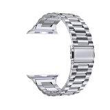 Apple Watch 2/3/4/5/6/7/8/9/se/Ultra 42MM 44MM 45MM 49MM Uyumlu Çelik Paslanmaz Baklalı Metal Kordon