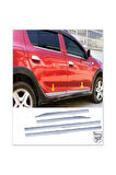 Dacia Sandero Stepway Krom Yan Kapı Çıtası 4 Kapı 2012> Paslanmaz Çelik