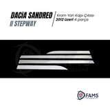 Dacia Sandero Stepway Krom Yan Kapı Çıtası 4 Kapı 2012> Paslanmaz Çelik
