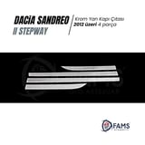 Dacia Sandero Stepway Krom Yan Kapı Çıtası 4 Kapı 2012> Paslanmaz Çelik