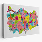 Harita Sepeti Türkiye Haritası Kanvas Tablo Eğitici ve Öretici Dekoratif Tablo Tablo 3108