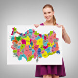 Harita Sepeti Türkiye Haritası Kanvas Tablo Eğitici ve Öretici Dekoratif Tablo Tablo 3108