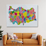 Harita Sepeti Türkiye Haritası Kanvas Tablo Eğitici ve Öretici Dekoratif Tablo Tablo 3108